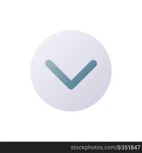 Downward direction button pixel perfect flat gradient two-color ui icon. Download button. Simple filled pictogram. GUI, UX design for mobile application. Vector isolated RGB illustration. Downward direction button pixel perfect flat gradient two-color ui icon