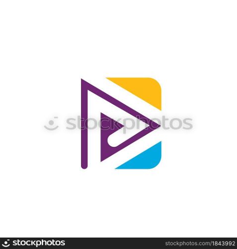 DP letter or play button icon vector illustration concept design template