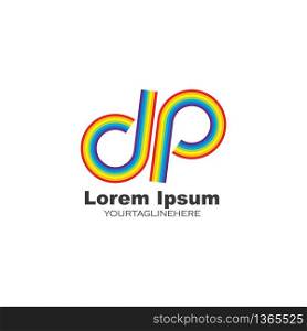 dp letter rainbow concept logo icon illustration vector design