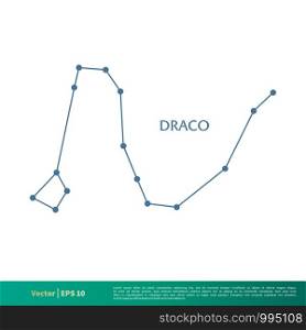 Draco - Constellation Star Icon Vector Logo Template Illustration Design. Vector EPS 10.
