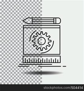 Draft, engineering, process, prototype, prototyping Line Icon on Transparent Background. Black Icon Vector Illustration. Vector EPS10 Abstract Template background