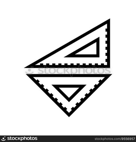 drafting triangle architectural drafter line icon vector. drafting triangle architectural drafter sign. isolated contour symbol black illustration. drafting triangle architectural drafter line icon vector illustration