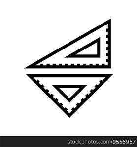 drafting triangle architectural drafter line icon vector. drafting triangle architectural drafter sign. isolated contour symbol black illustration. drafting triangle architectural drafter line icon vector illustration