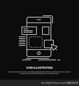 drag, mobile, design, ui, ux Icon. Line vector symbol for UI and UX, website or mobile application. Vector EPS10 Abstract Template background