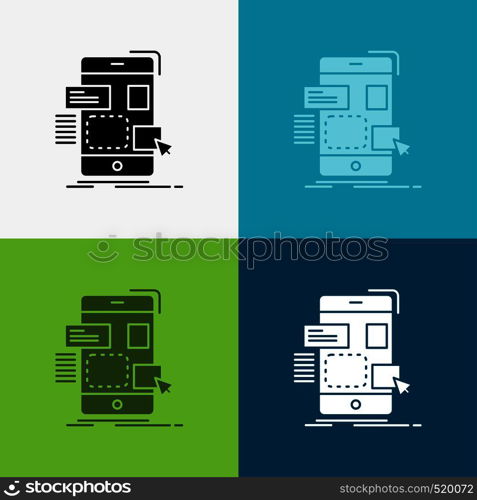 drag, mobile, design, ui, ux Icon Over Various Background. glyph style design, designed for web and app. Eps 10 vector illustration. Vector EPS10 Abstract Template background