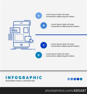 drag, mobile, design, ui, ux Infographics Template for Website and Presentation. Line Blue icon infographic style vector illustration. Vector EPS10 Abstract Template background
