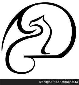 dragon and moon logo	