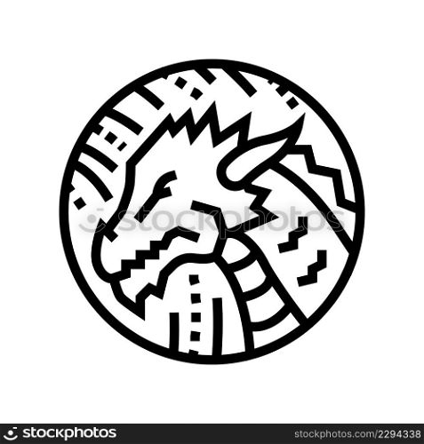 dragon chinese horoscope animal line icon vector. dragon chinese horoscope animal sign. isolated contour symbol black illustration. dragon chinese horoscope animal line icon vector illustration