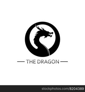 Dragon design logo vector icon illustration design logo template fantasy animals