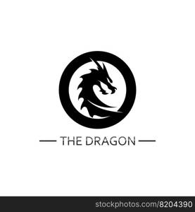 Dragon design logo vector icon illustration design logo template fantasy animals