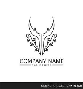 Dragon design logo vector icon illustration design logo template fantasy animals