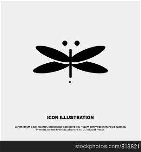 Dragon, Dragonfly, Dragons, Fly, Spring solid Glyph Icon vector