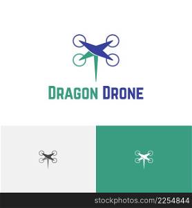 Dragon Drone Dragonfly Insect Propeller Fly Technology Simple Logo Idea