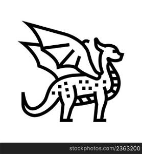 dragon fairy tale animal line icon vector. dragon fairy tale animal sign. isolated contour symbol black illustration. dragon fairy tale animal line icon vector illustration