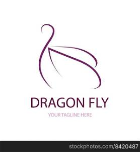 Dragon fly icon logo illustration vector