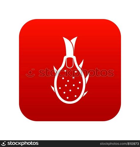 Dragon fruit icon digital red for any design isolated on white vector illustration. Dragon fruit icon digital red