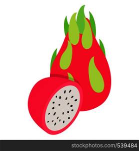 Dragon fruit icon in isometric 3d style isolated on white background. Dragon fruit icon, isometric 3d style