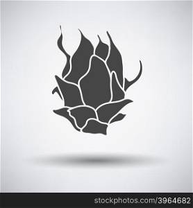 Dragon fruit icon on gray background with round shadow. Vector illustration.