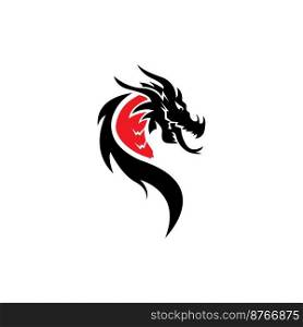 Dragon head icon logo, vector design illustration 