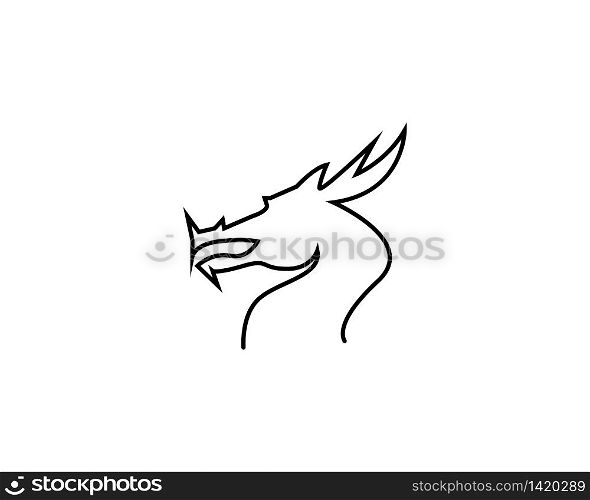 Dragon head line vector illustration