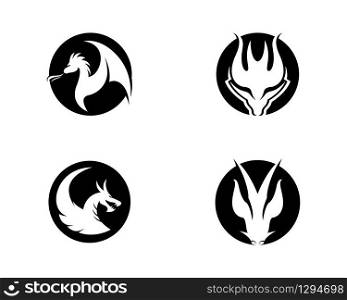 Dragon head logo template vector icon illustration