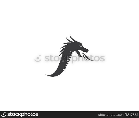 Dragon head logo template vector icon illustration
