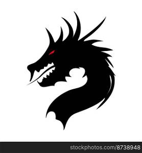 dragon head logo vector illustration template design