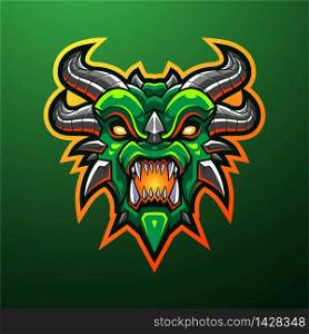 Dragon head mascot logo