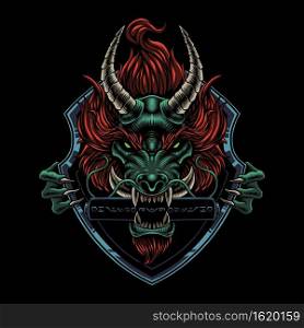 Dragon head mascot logo design