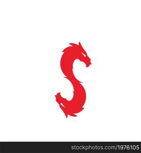 Dragon head s letter icon vector illustration concept design template