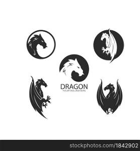 Dragon icon template vector illustration concept design
