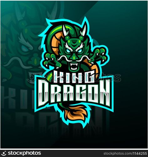 Dragon king mascot logo design