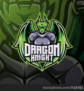 Dragon knight esport mascot logo design