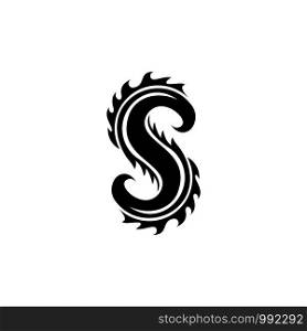 Dragon letter S logo template vector illustration