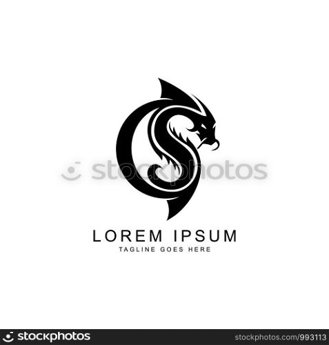 Dragon letter S logo template vector illustration