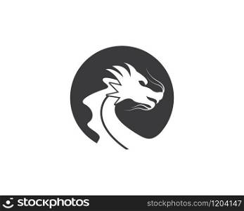 Dragon logo icon template vector illustration