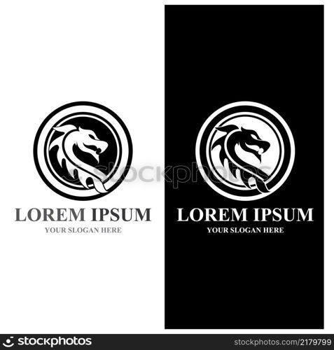 dragon logo template vector illustration 