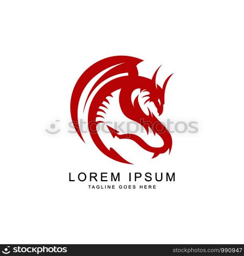 Dragon logo template vector illustration
