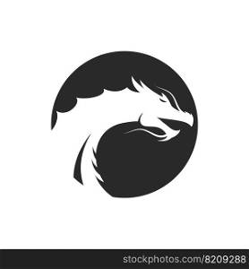 Dragon logo template vector illustration flat design