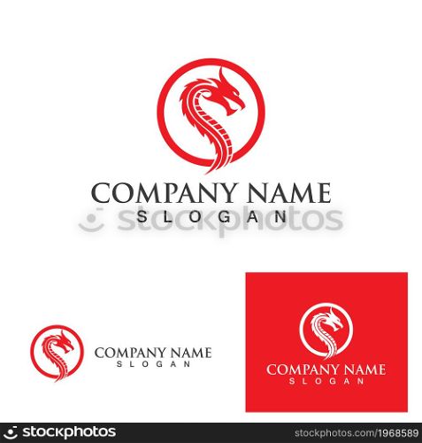 Dragon logo vector icon illustration design