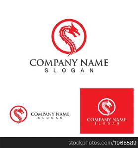 Dragon logo vector icon illustration design