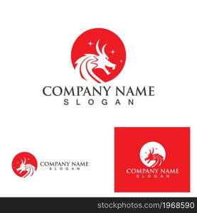 Dragon logo vector icon illustration design