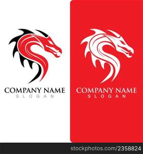 Dragon logo vector icon illustration design logo template