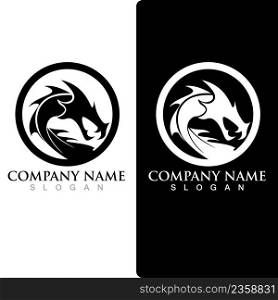 Dragon logo vector icon illustration design logo template