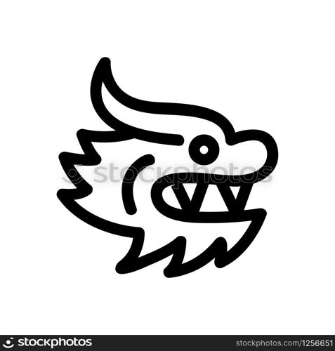 Dragon mask icon vector. Thin line sign. Isolated contour symbol illustration. Dragon mask icon vector. Isolated contour symbol illustration