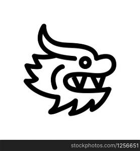 Dragon mask icon vector. Thin line sign. Isolated contour symbol illustration. Dragon mask icon vector. Isolated contour symbol illustration