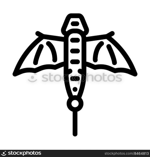 dragon shape kite line icon vector. dragon shape kite sign. isolated contour symbol black illustration. dragon shape kite line icon vector illustration