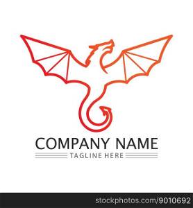 Dragon vector animals icon illustration design logo template