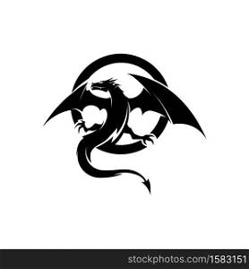 Dragon vector icon illustration design logo template