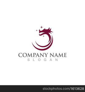 Dragon vector icon illustration design logo template